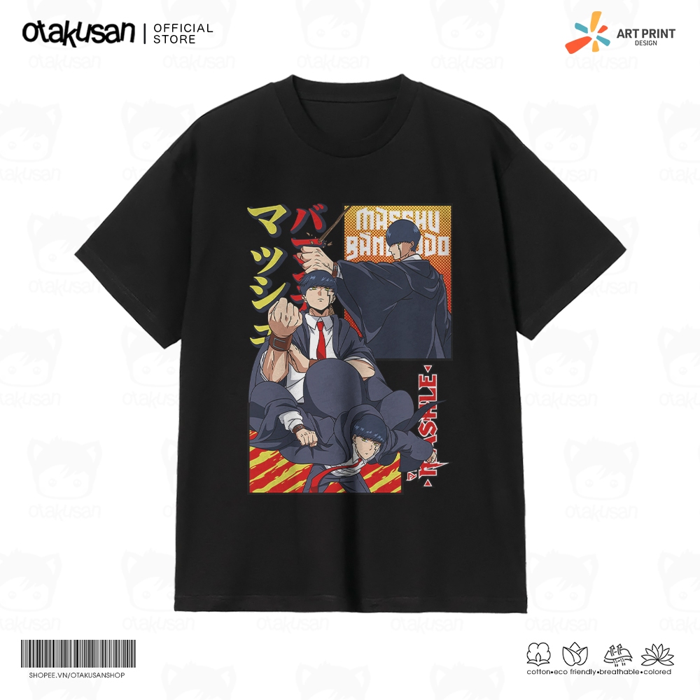 เสื้อยืดแขนสั้น Unisex Mashle Mash Burnedead Art Cotton 100%