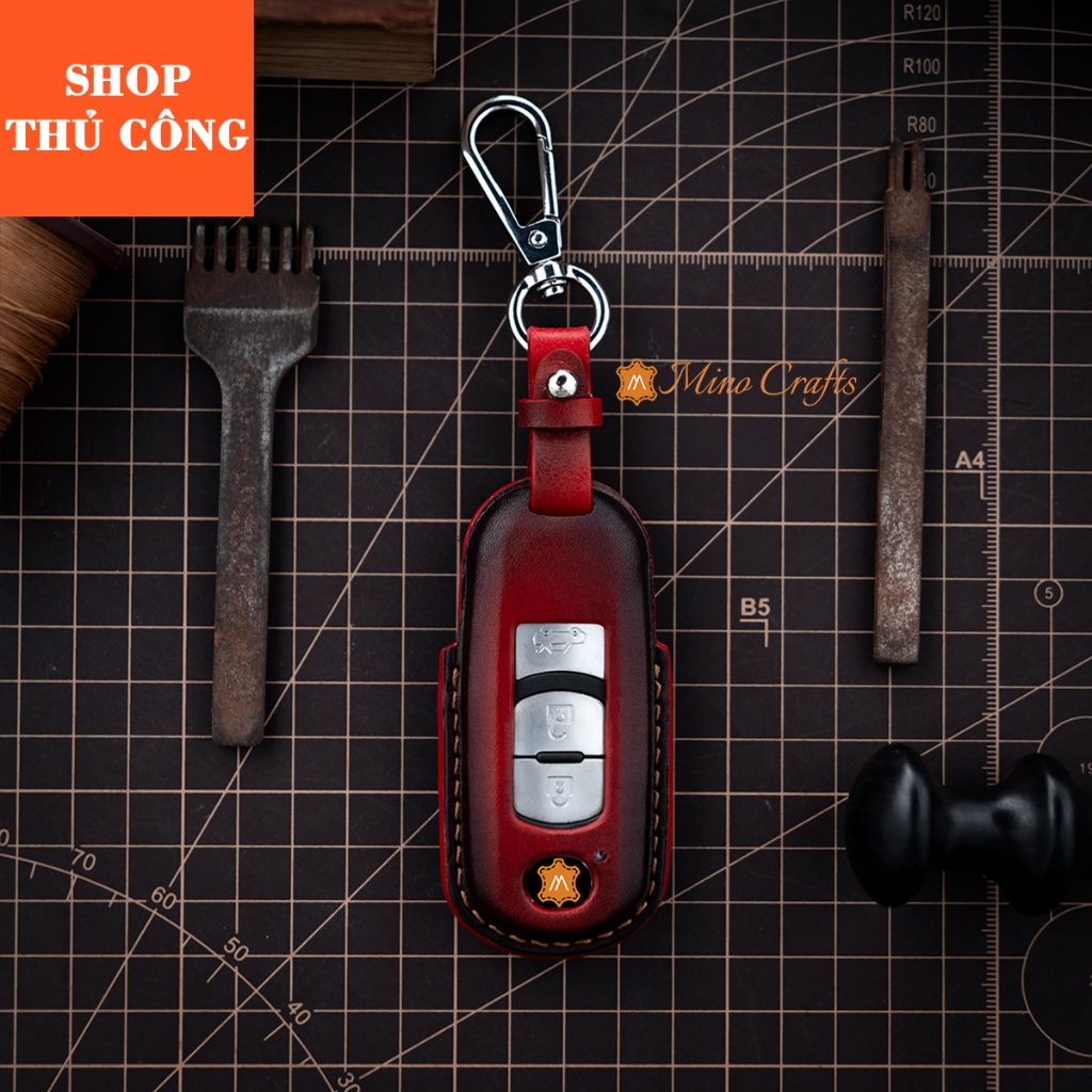 MAZDA CX5 CX8 CX30 เคสกุญแจหนัง, เคสกุญแจหนังแฮนด์เมด, สลักชื่อฟรี