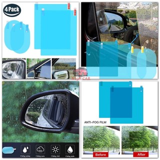 4 Miếng Fim Nano Dán Gương Kính Chống Nước ,Chống Sương Mù , Tăng Độ Sáng Cho Gương Ô Tô