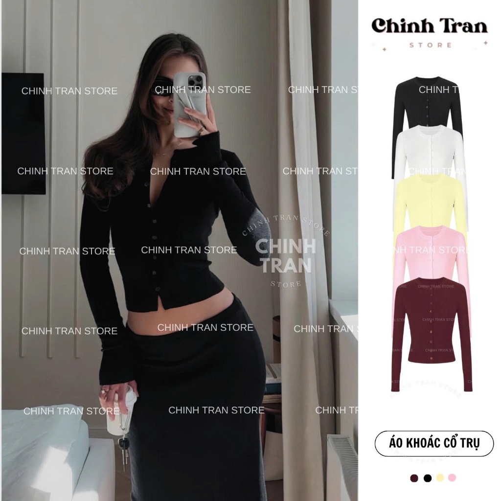 เสื้อคาร์ดิแกนคอเต่าแขนยาวหลากสี - ร้านชิน