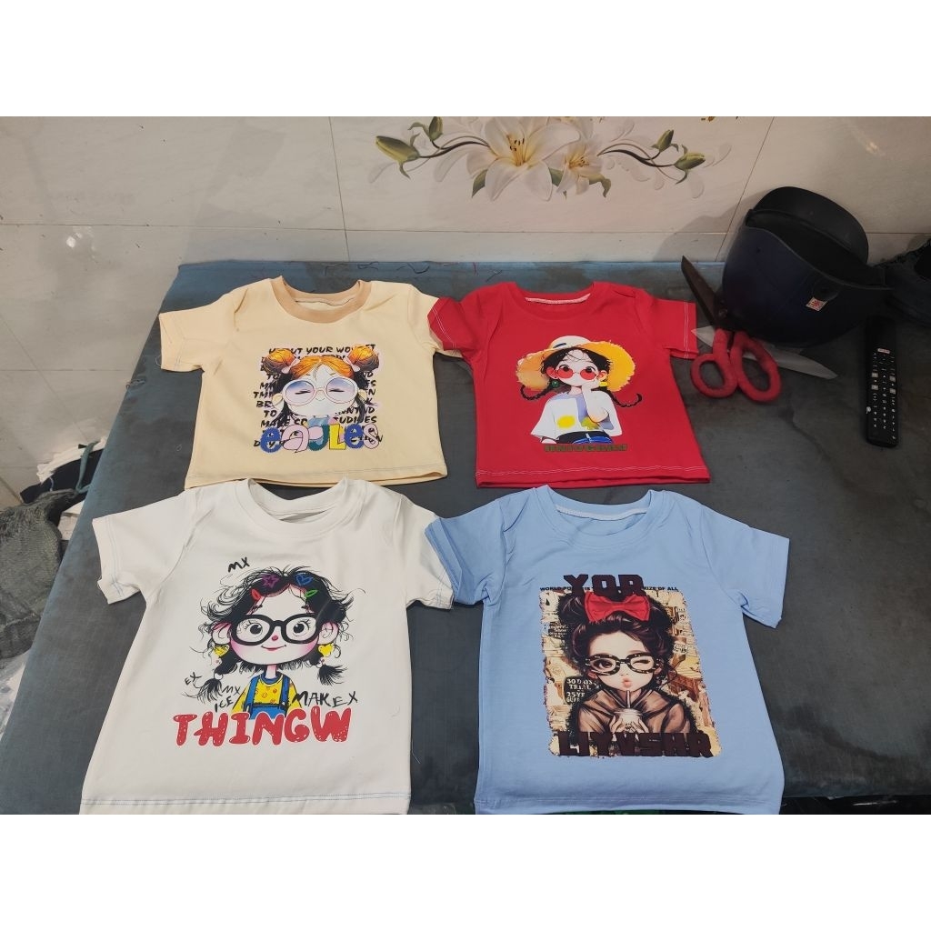 COMBO OF 4-WAY COTTON T-SHIRTS สําหรับเด็ก 7 ถึง 10 KG