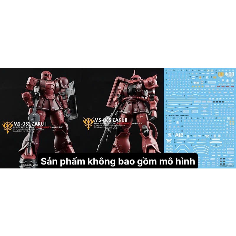 [Ghost] HG GTO Zaku I & Zaku II Model Water Decal/Decal (Char Aznable)