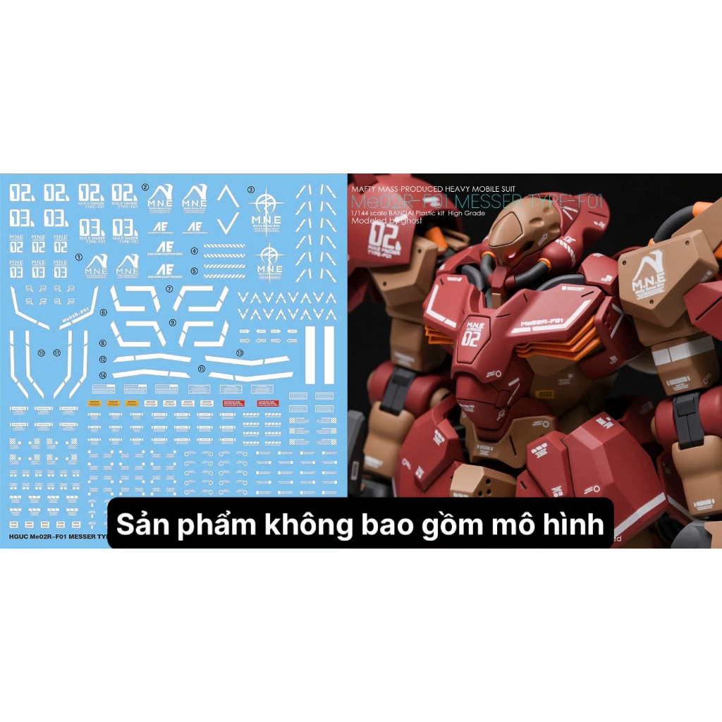 [Ghost] HGUC MESSER F01 TYPE Model Water Decal/Decal