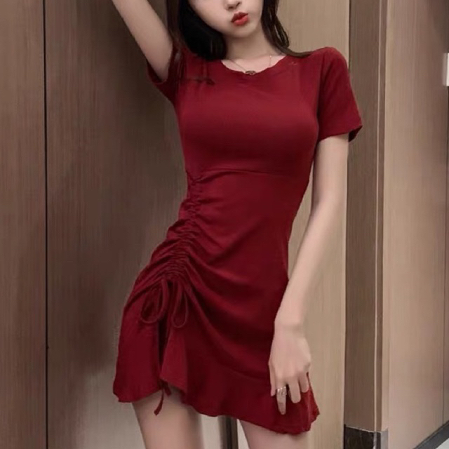 Pass BODY DRESS WITH SURGERY WAIST ผ้าคอตตอน