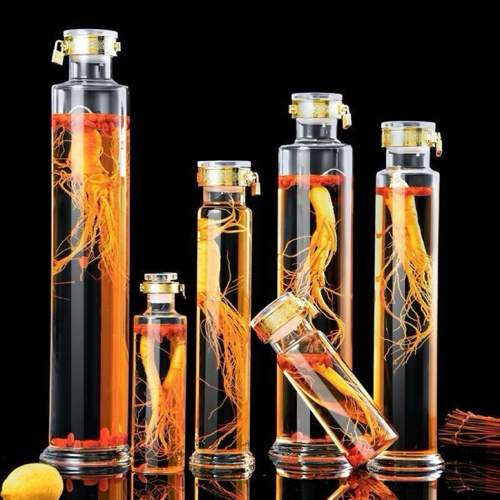 ขวดแก้วล็อคทอง [1 คู่: 0.5Lit-1.5liter- 2liter-3liter-3.5liter]. แก้วใสแบบ1.ใส