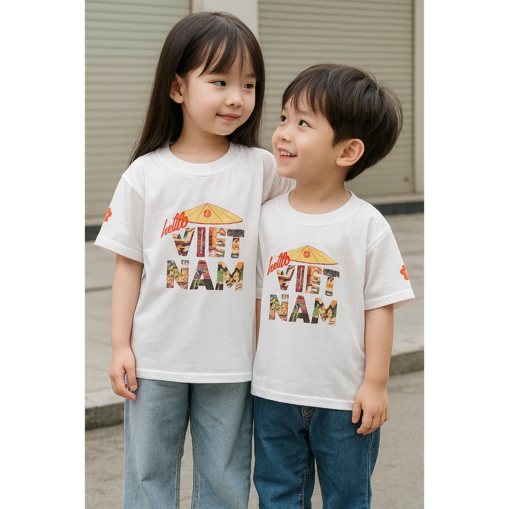 Love เสื้อยืดเด็กพิมพ์ลาย Hat La hello Vietnam