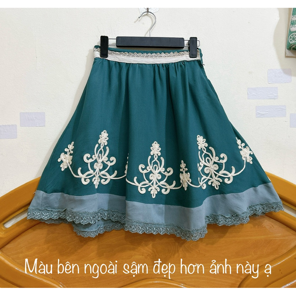 Axes Femme กระโปรงญี่ปุ่น 2 มือลูกไม้บานสีฟ้า สวยสุดๆ