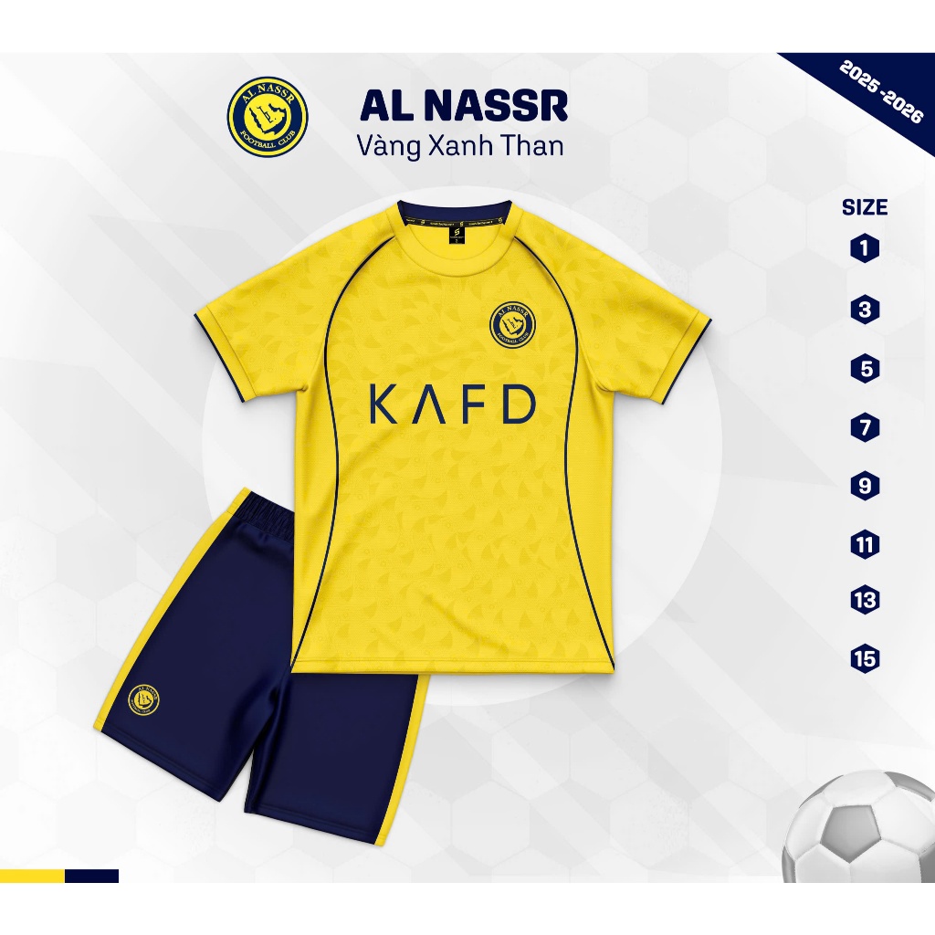 AL NASSR Ronaldo Yellow ชุดฟุตบอลเด็ก - AL NASSR