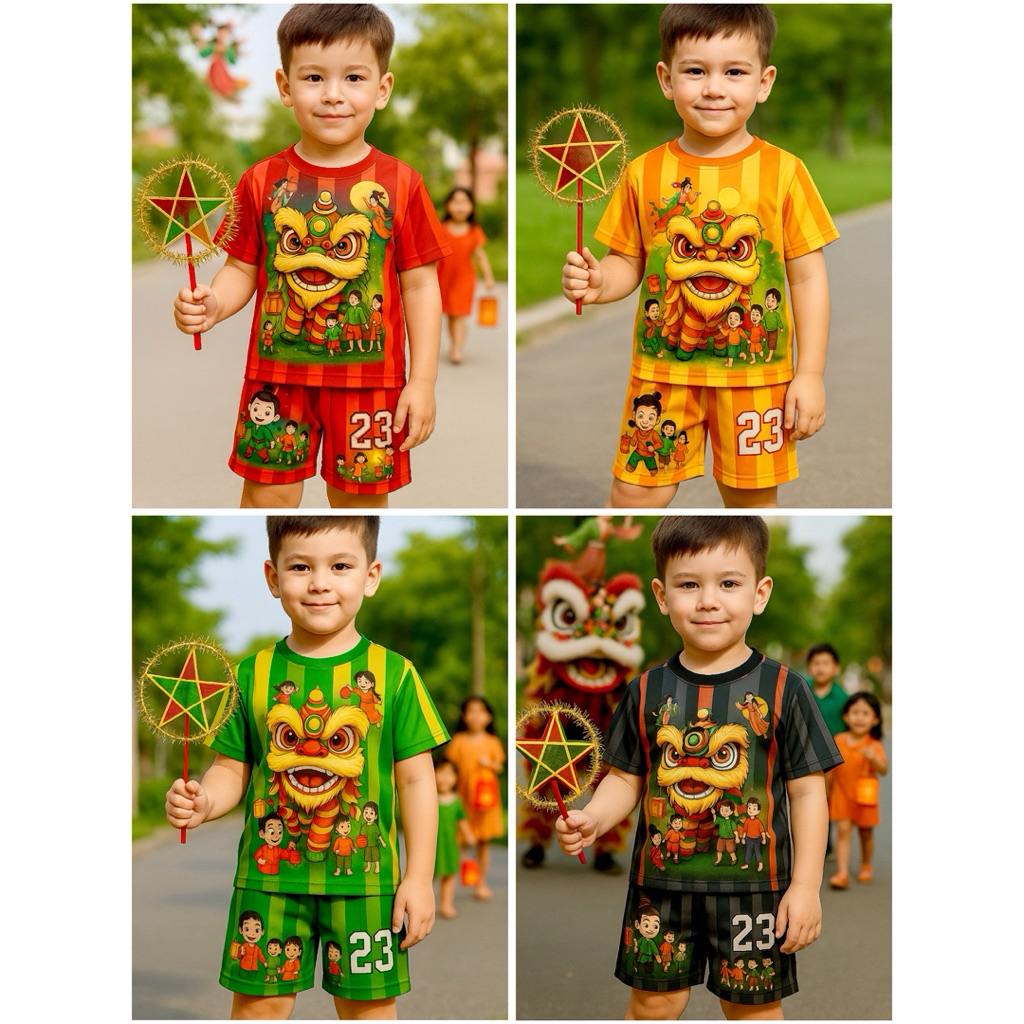 Combo 4 ชุด MID-AUDUMN ในยางยืดเย็น ขนาดสําหรับทารกตั้งแต่ 7-45kg