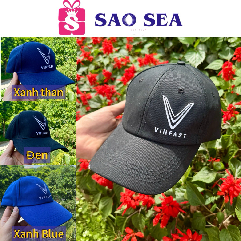 หมวก Vinfast หมวกเบสบอล Vinfast สําหรับกิจกรรม หลายสี หมวกแก๊ปสีดํา Vinfast