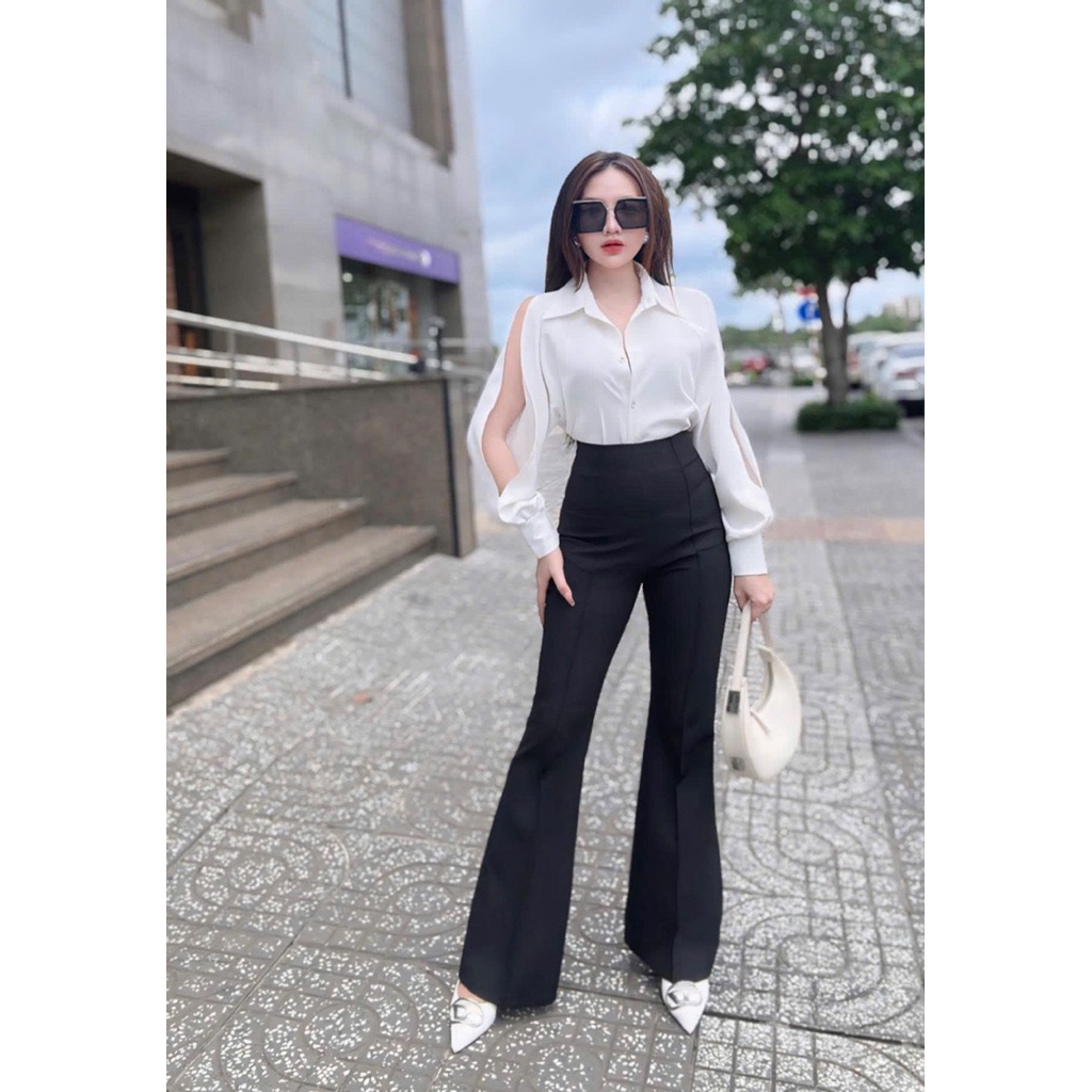 HTB STORE - MANGO SET LONG SLEEVES FLARE PANTS