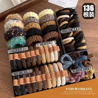 Set 136 Dây Buộc Tóc Nữ Siêu Đẹp - Nhiều Mẫu Đa Dạng, Tiện Lợi, Giá Siêu Hời . KHÔNG KÈM HỘP HAY KHAY