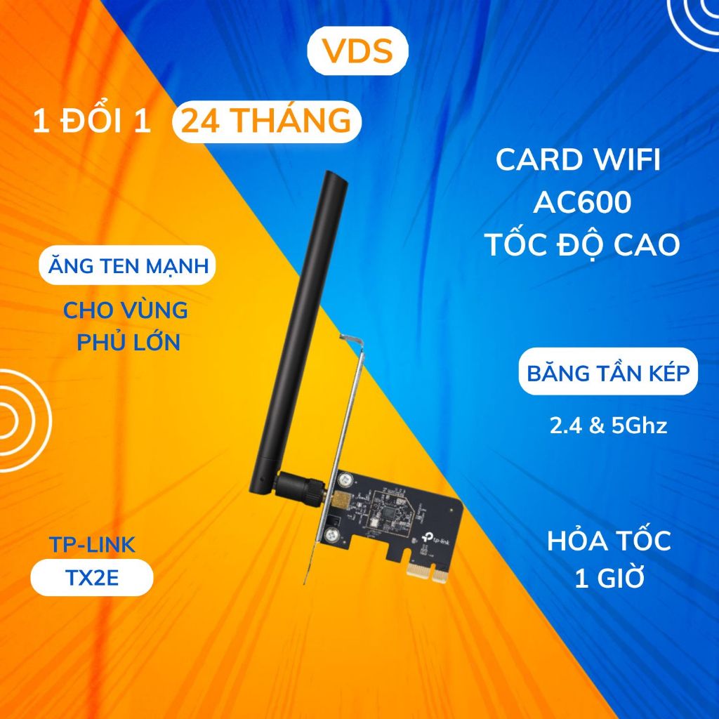 TP-LINK PCI Express AC600 Archer T2E Wifi PC Card - การ์ดเครือข่ายดูอัลแบนด์