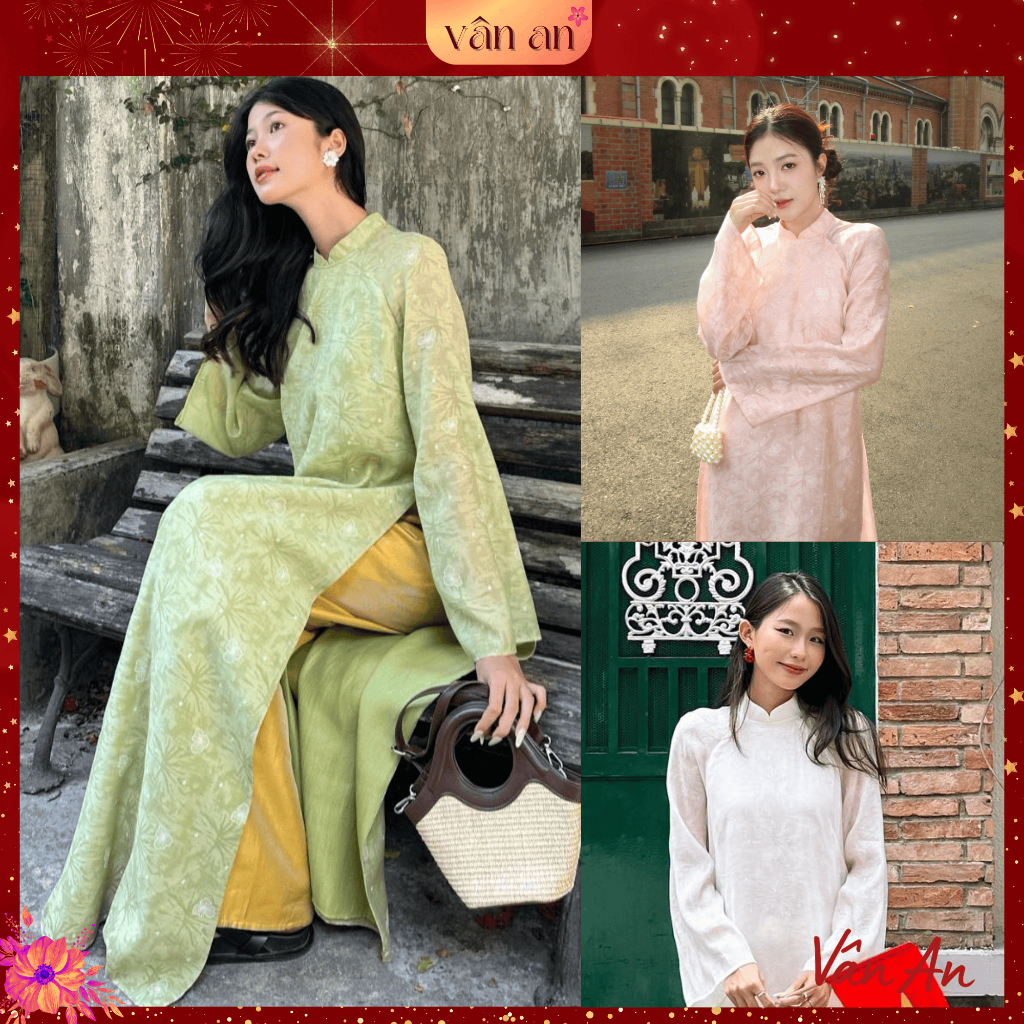 [VAN AN - TET 2026] REGULAR SPRING Ao Dai - ดีไซน์ 4 ด้าน วัสดุผ้าไหม Crep ลายซันเคนอ่อนโยน - (READY