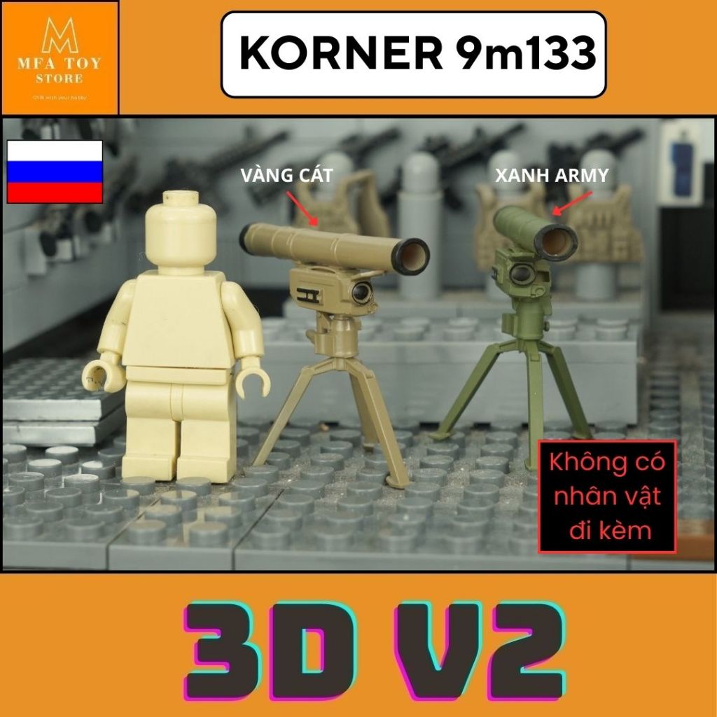 ของเล่นประกอบกองทัพ Swat โมเดลประกอบทหาร - อุปกรณ์พิมพ์ 3DV2 Korner 9m133 No.614