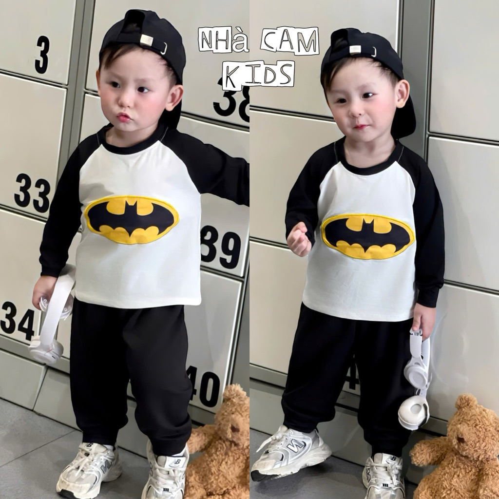 ชุดฤดูใบไม้ร่วงฤดูหนาวสําหรับเด็ก,ชุดแขนยาวซูเปอร์แมนเสื้อเชิ้ตสีขาวและกางเกงสีดํา บีเอ็ม - ส้ม บ้าน