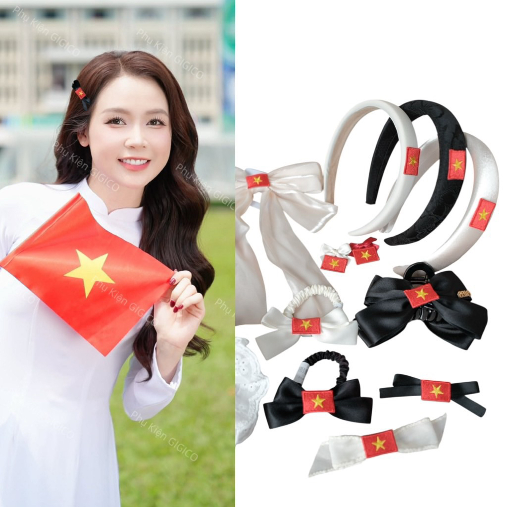 เครื่องประดับผมธง คลิปหนีบโบว์ Combo ysl