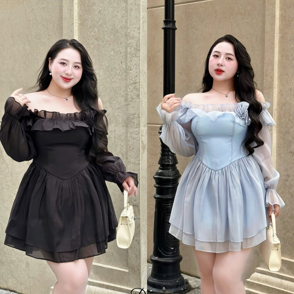 น่ารักขนาดใหญ่ 50-90KG ชุดสตรี, ทรงแฮ็คสําหรับปาร์ตี้, ทํางาน, ออกไปข้างนอก - D229 - U Xinh Store (T