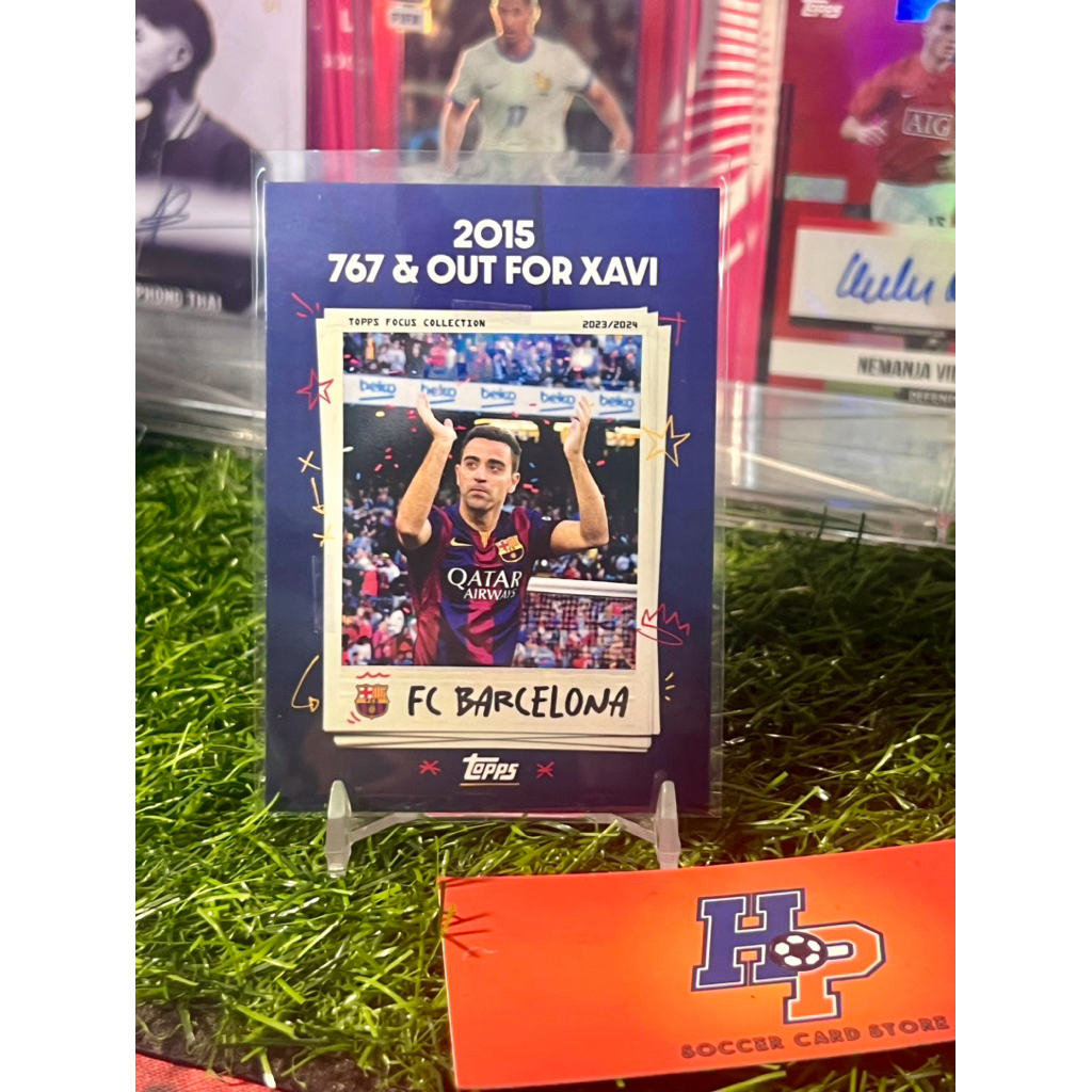การ์ดฟุตบอล 2015 Out สําหรับ Xavi Topps Focus Collection Barcelona 2023/24