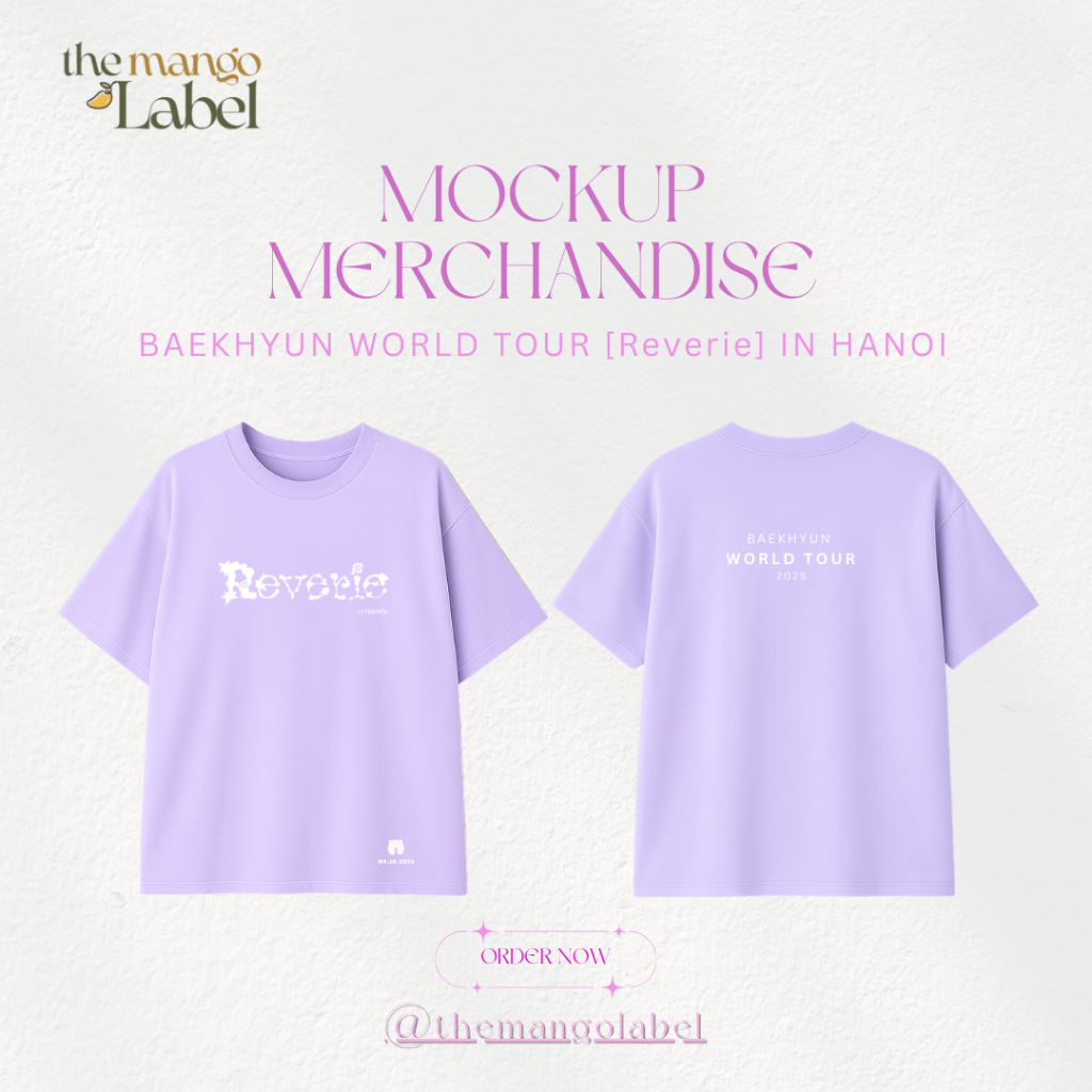 BAEKHYUN WORLD TOUR [Reverie] เสื้อยืดผ้าฝ้าย 100% จาก HaNoi หนา 250gsm ดูดซับเหงื่อ
