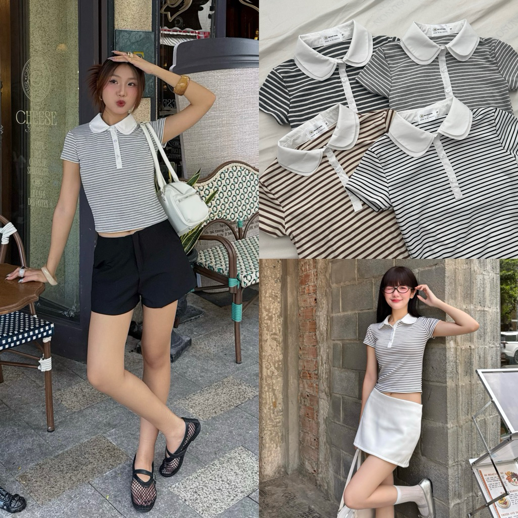 DOUBLE TOP - DEROSE เสื้อโปโล DOUBLE Collar 2 ชั้น Smooth Elastic 4-Way Stretch ผู้หญิง Slim Form