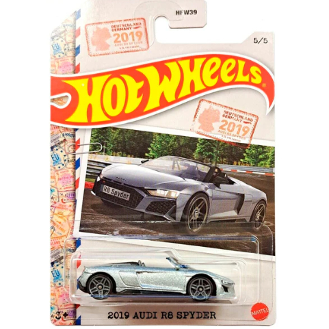 ของแท้ 1:64 รถโมเดลสเกล Hot Wheels 2019 Audi R8 Spyder สีเทา