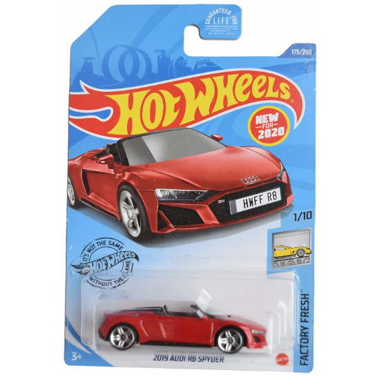 ของแท้ 1:64 รถโมเดลสเกล Hot Wheels 2019 Audi R8 Spyder สีแดง