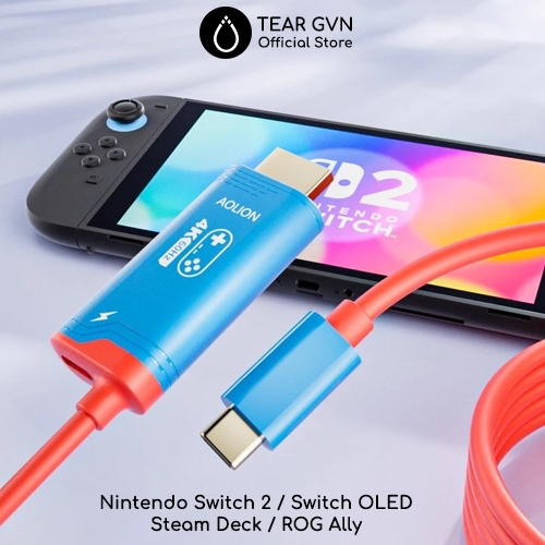 AOLION สาย HDMI แบบบูรณาการสําหรับ Nintendo Switch 2 / OLED Switch / ROG Ally / Steam Deck