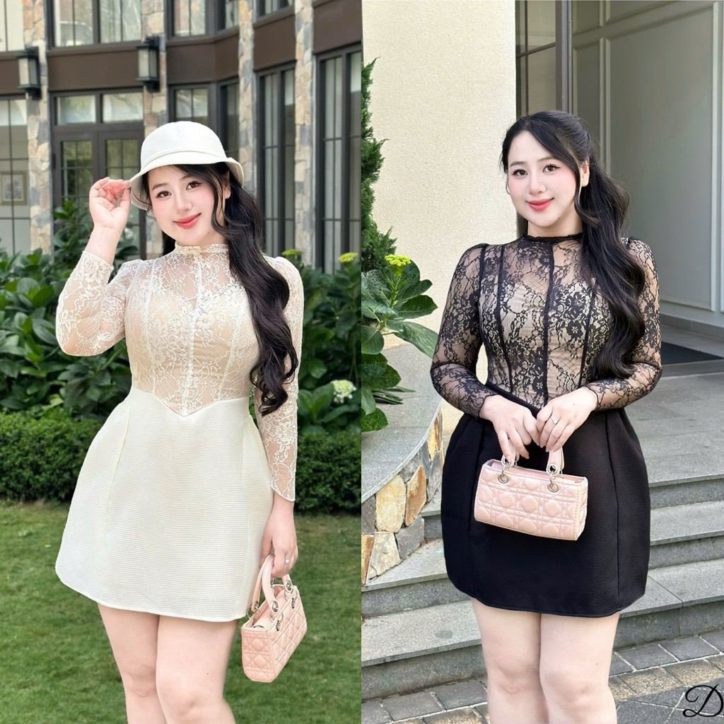 ชุดเดรสผู้หญิงไซส์ใหญ่ 50-90KG คอนซีลเลอร์ Slim Fit เหมาะสําหรับทํางาน ปาร์ตี้ และออกไปข้างนอก - D29