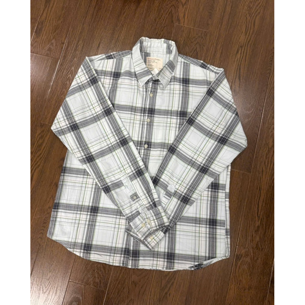 [สหรัฐอเมริกาผลิตภัณฑ์] เสื้อเชิ้ตผู้ชายลายสก๊อตแขนยาว - กางเกงยีนส์ WRANGLER