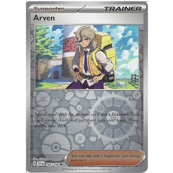 [KW2 Pokemon] [EN] การ์ด 166/198 Arven - R.Holo - SVIEN