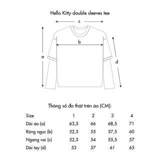 เสื้อ Hello Kitty / Double Long Sleeve Oversize สีดําแขนลายทาง (ห่อป้ายใหม่)