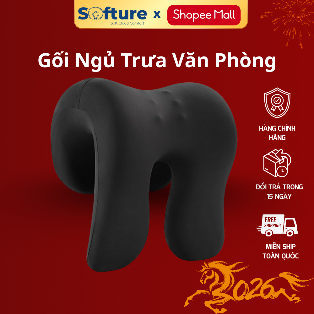 หมอนงีบหลับสํานักงาน SOFTURE การออกแบบตามหลักสรีรศาสตร์, บรรเทาอาการปวดไหล่คอ, ผ้าไหมเย็นและระบายอาก