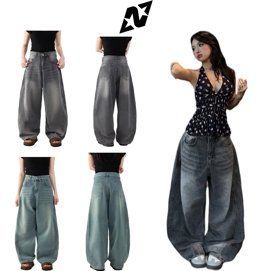 BASIC CURVED JEANS จาก WIDE ผู้ชายและผู้หญิง - NEKK