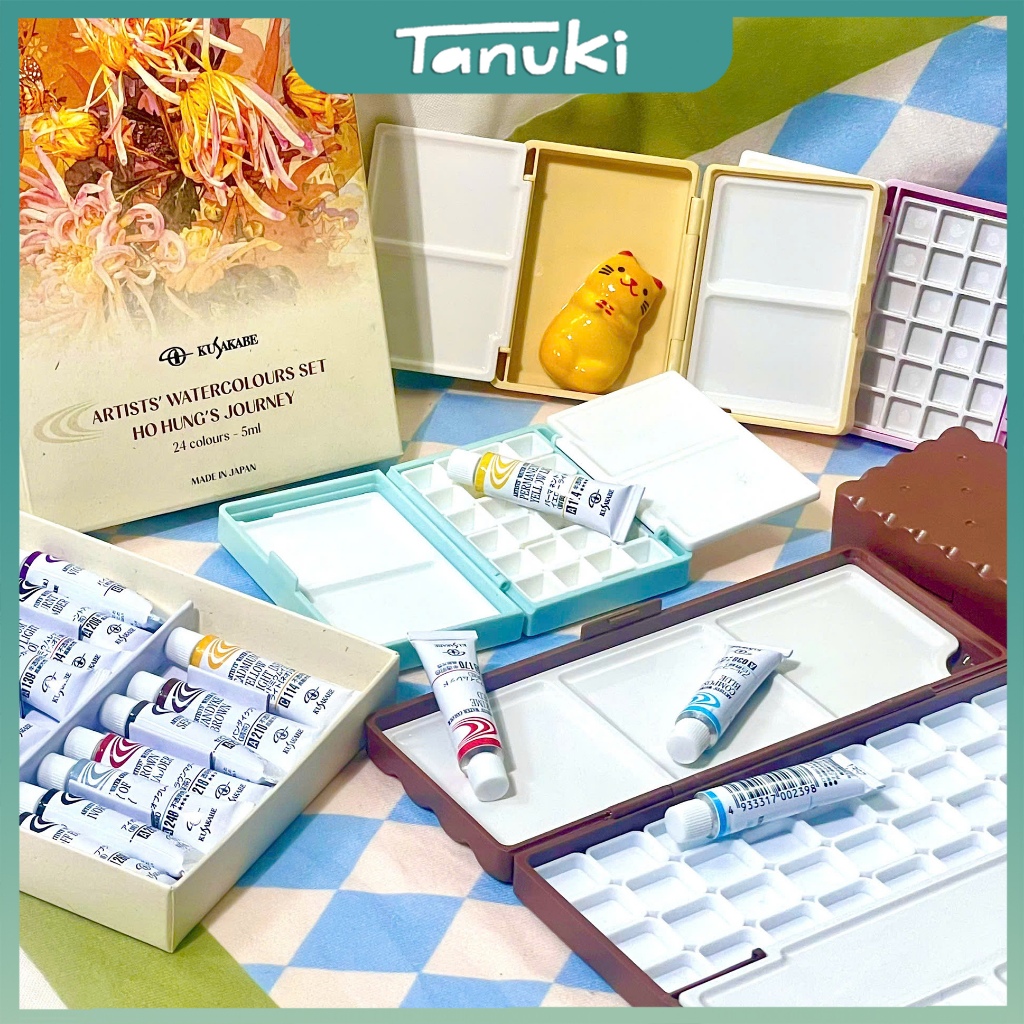 [TANUKI ART] กล่องพลาสติกคุกกี้/สีพาสเทลสําหรับสีน้ํา