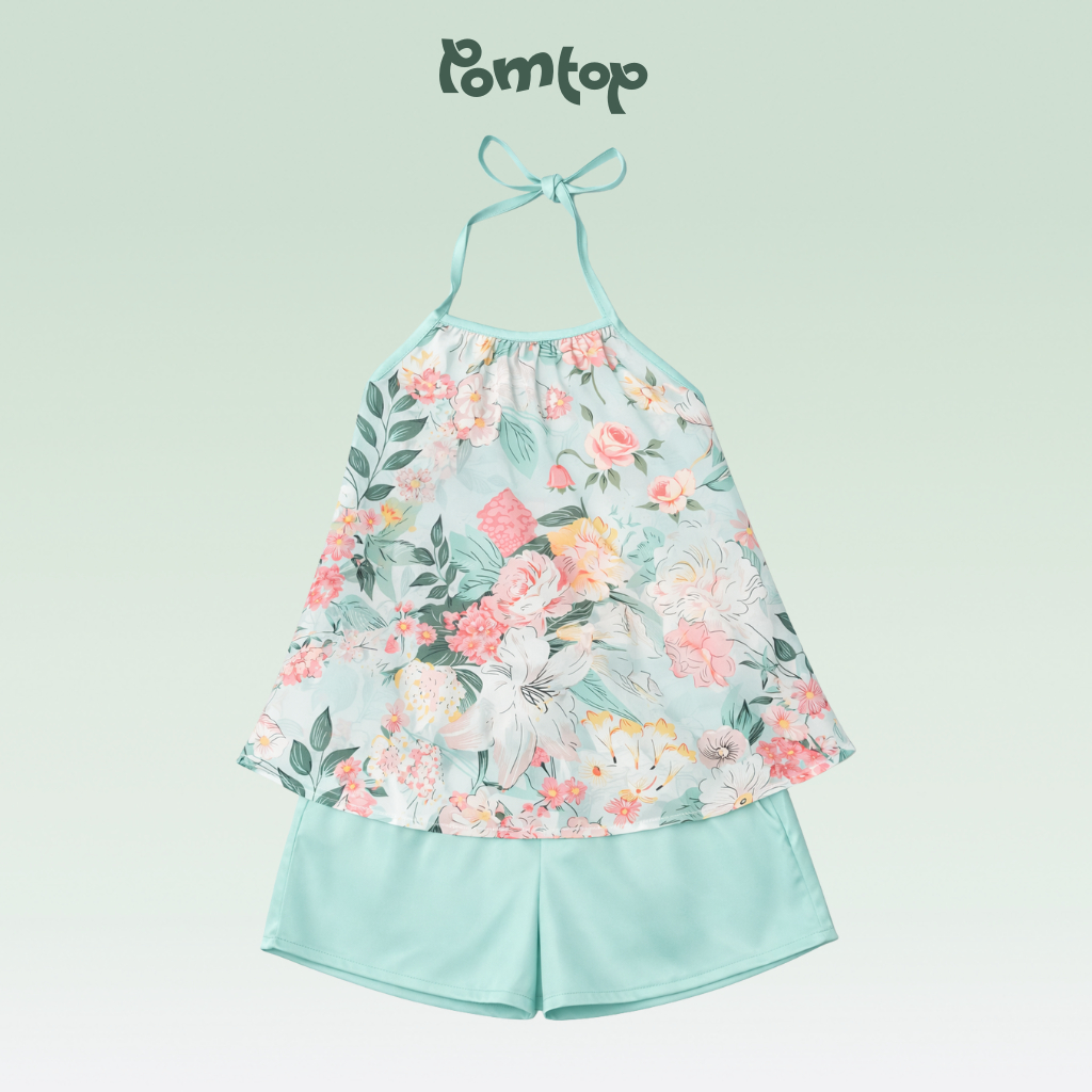 ชุด PADDY สําหรับผู้หญิงพร้อม OPEN BACK BIRDS - SWEET LITTLE FLOWERS, COOL SATIN SILK V02_ib