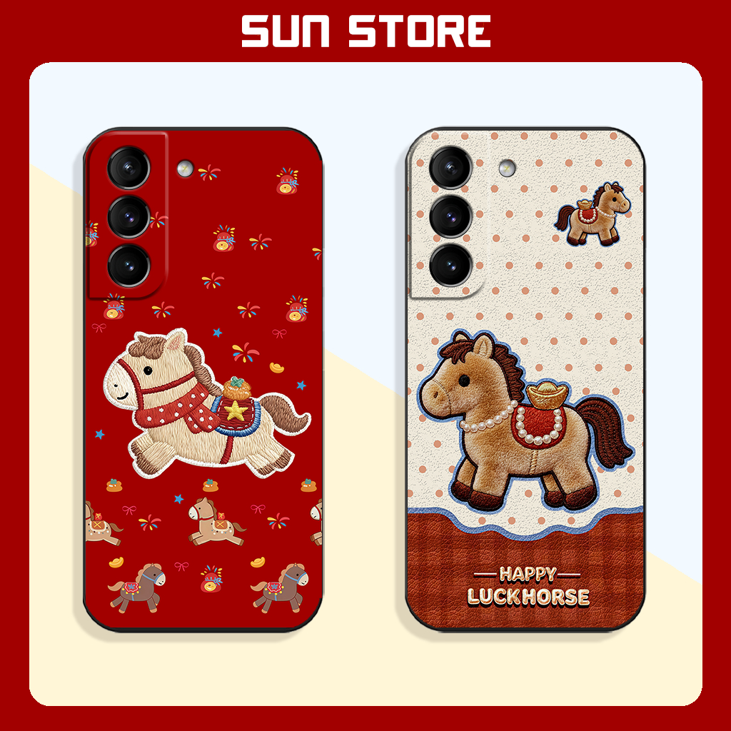 Samsung S21 5G, S21 FE 5G, S21 Plus (S21+), S21 Ultra 5G Lucky Horse Case สําหรับ Tet 2026 Lucky