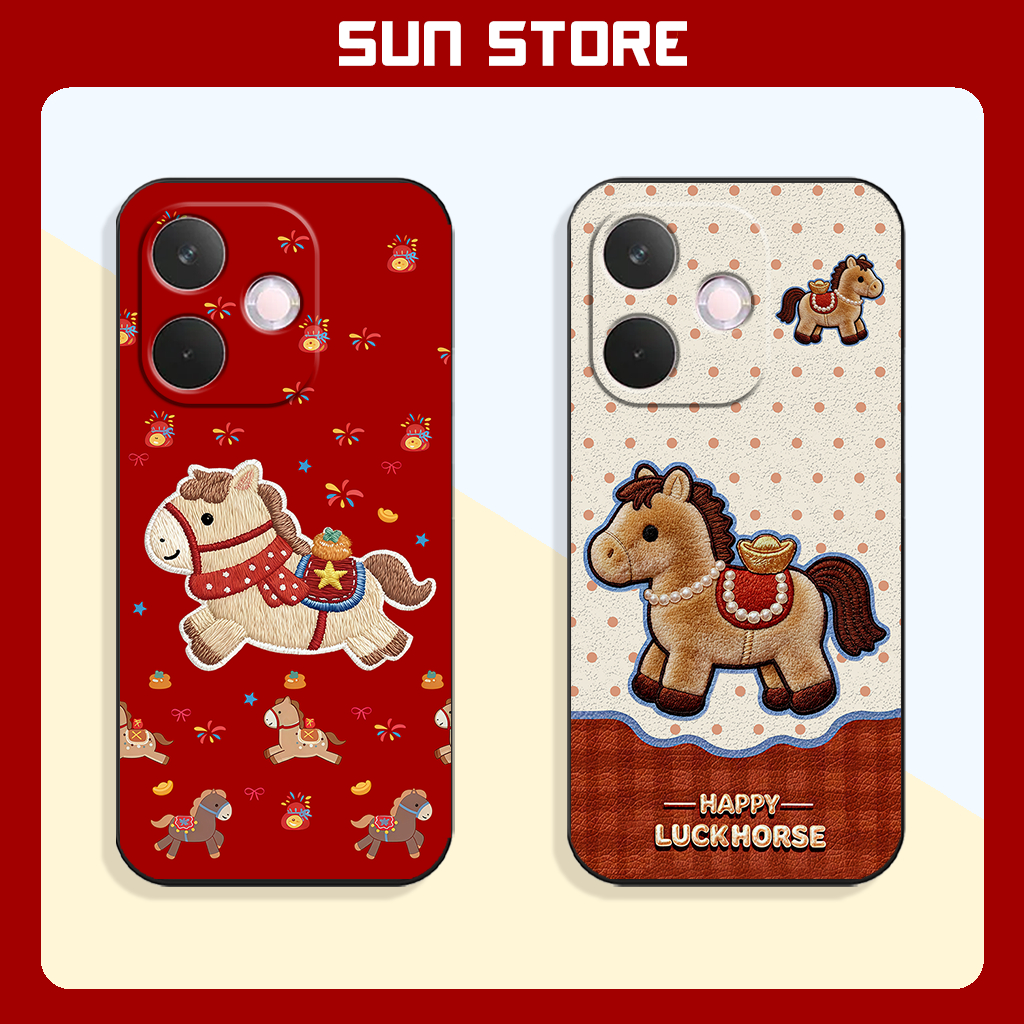 เคส Lucky Horse สําหรับ Oppo A5 Pro, A5i, A5x สําหรับ Tet 2026