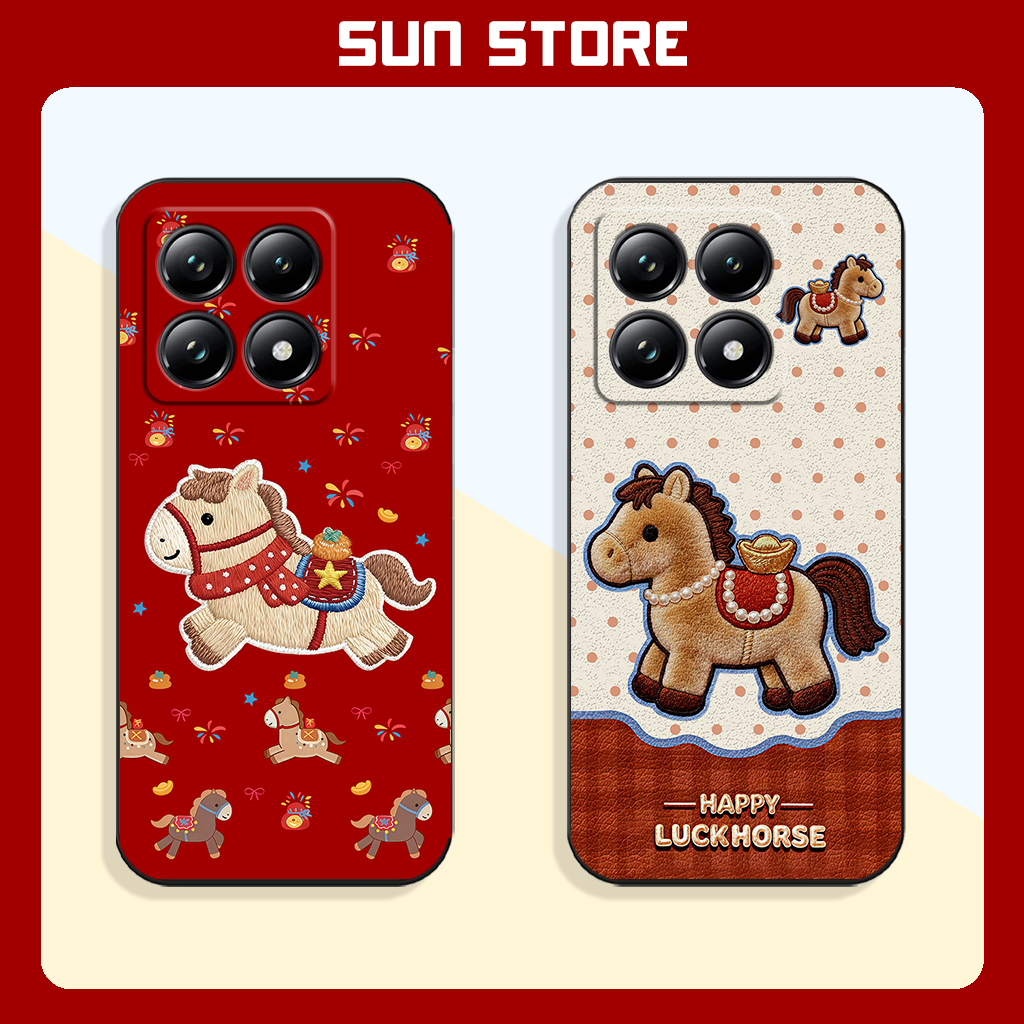 เคส Xiaomi 14T, 14T Pro Lucky Horse สําหรับ Tet 2026 Lucky
