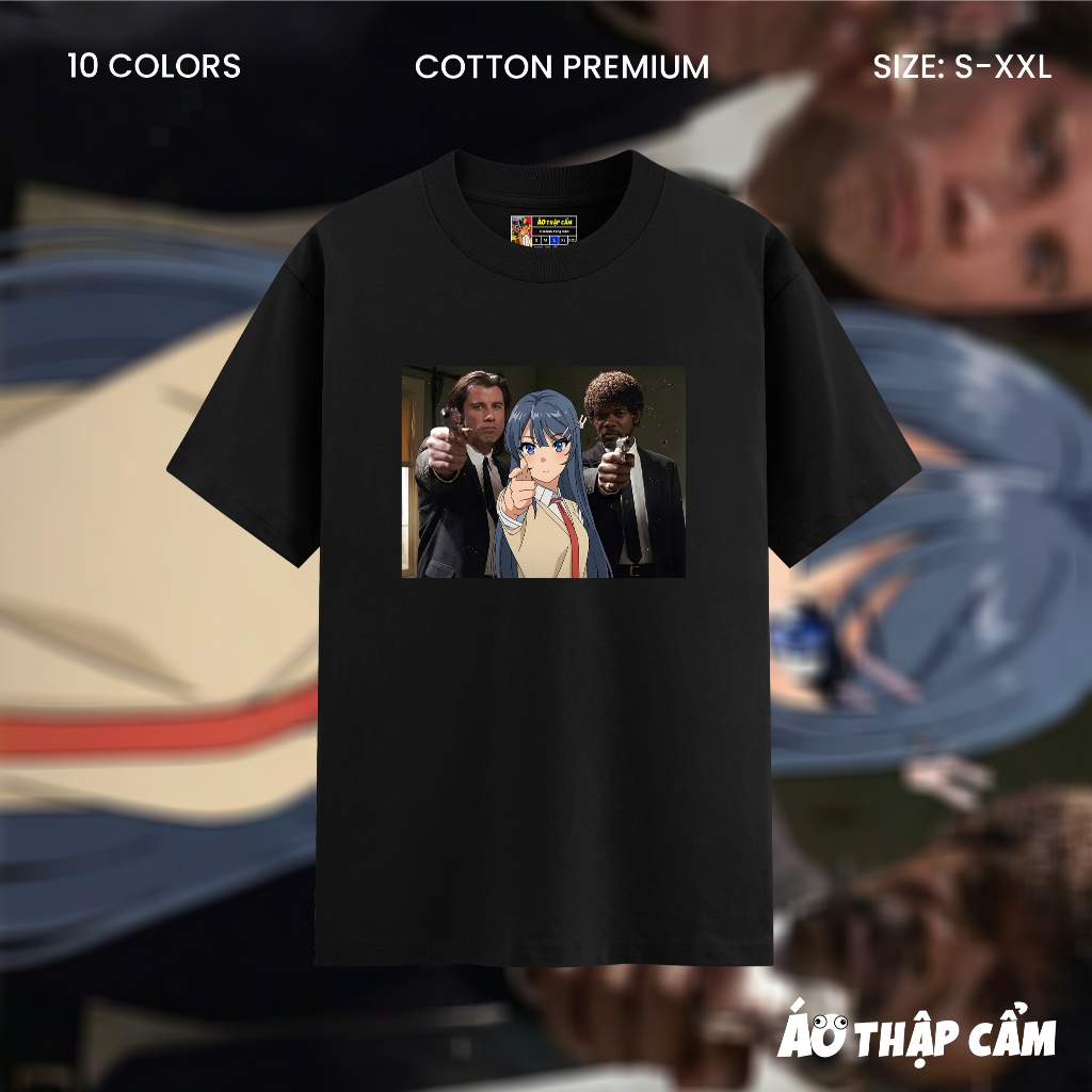 [เกรดพรีเมียม] เสื้อยืด Baby Tee เสื้อยืดผู้หญิง Pulp Fiction Bunny Girl Senpai คอตตอน 250Gsm สายฝอ
