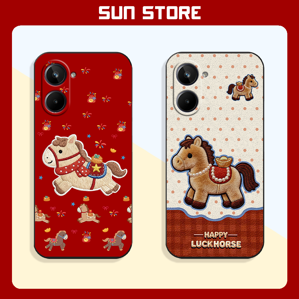 Realme 10, 10 4G Lucky Horse Case สําหรับ Tet 2026 Lucky