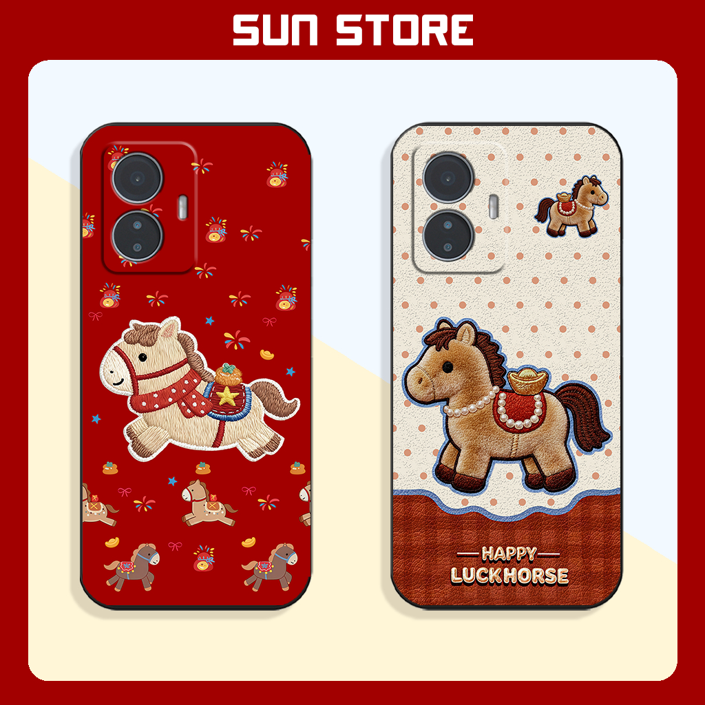 Vivo Y55 4G, Y55 5G เคส Lucky Horse สําหรับ Tet 2026 Lucky