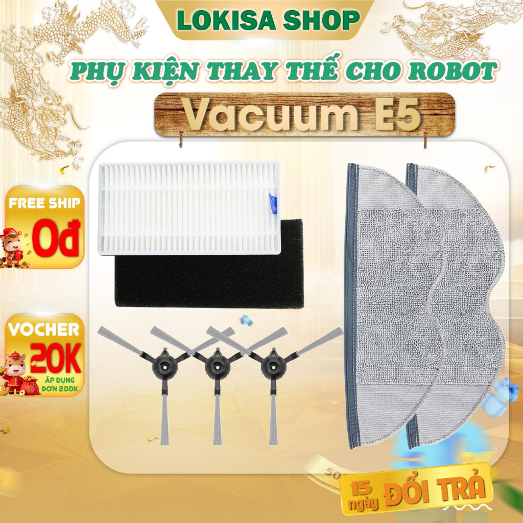 Vacuum E5 อุปกรณ์เสริมเครื่องดูดฝุ่นหุ่นยนต์ - อุปกรณ์เสริมเครื่องดูดฝุ่นหุ่นยนต์ Vacuum E5, แปรงเคร