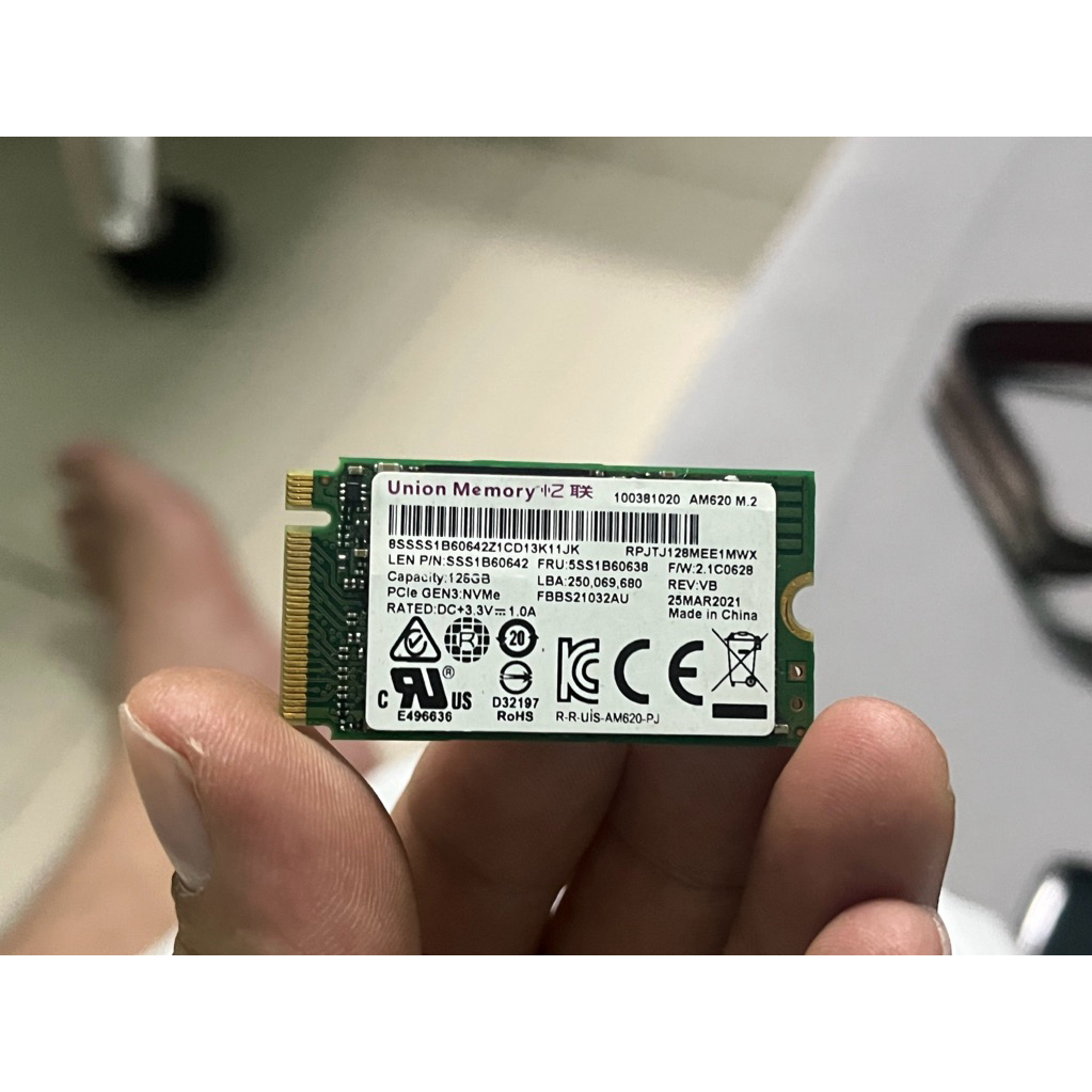 ขาย M2-PCIe 128GB 2242 NVMe SSD มือสองของแท้