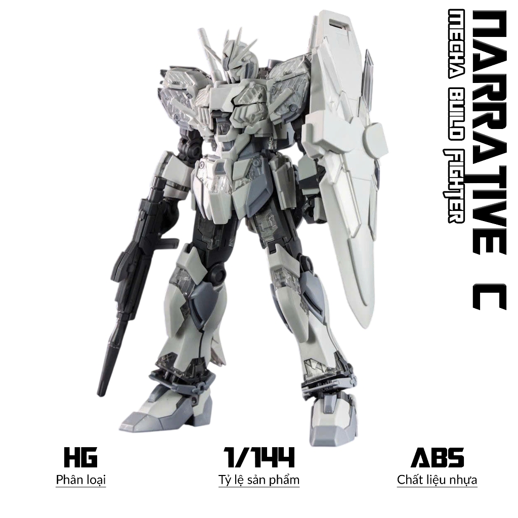 HG Narrative C/packs White Custom Model, 1/144 Mecha, Plastic Assembly Toy
