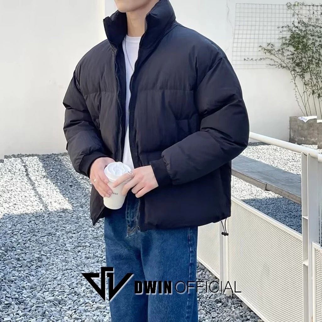 [Peinn] DWIN เสื้อแจ็คเก็ตทรงกล่องสําหรับบุรุษและสตรีแบรนด์ท้องถิ่นสําหรับผู้ชายและผู้หญิงคอปกสูง un