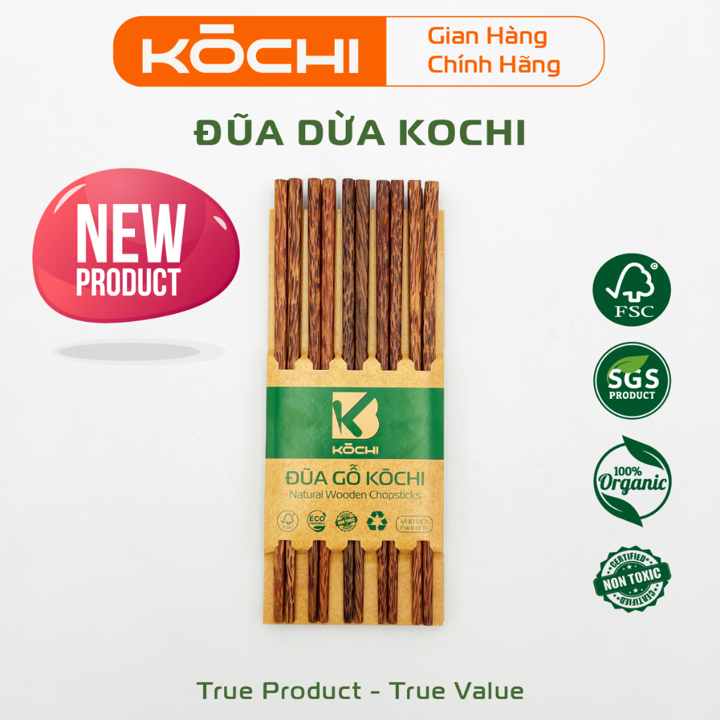 KOCHI COCONUT WOOD CHOKS - SAFE HEALTH ของแท้, DRIED TO PREVENT MOLD และ TEST QUALITY
