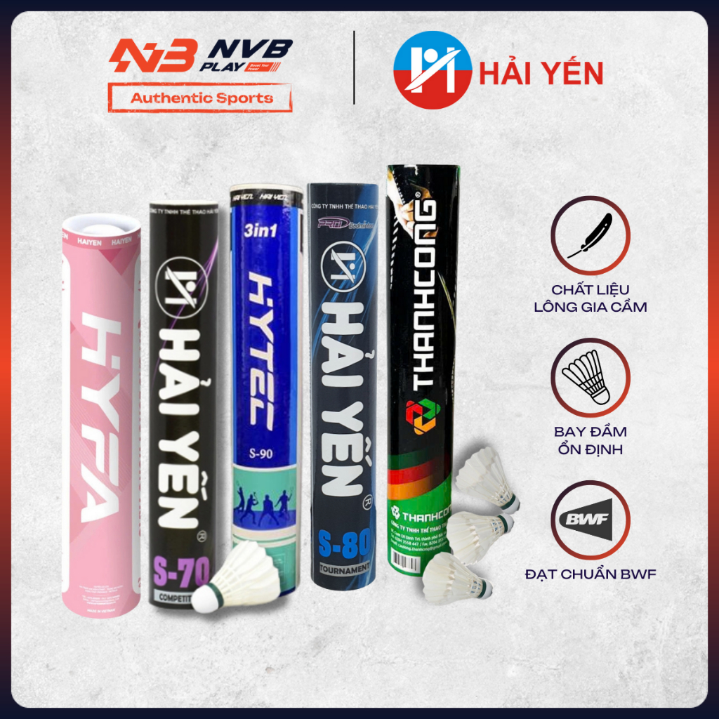 ท่อแบดมินตัน Thanh Cong 77 - Hai Yen N38/ S70/ S80/ S90 - 12 Ball Tube - สินค้าของแท้