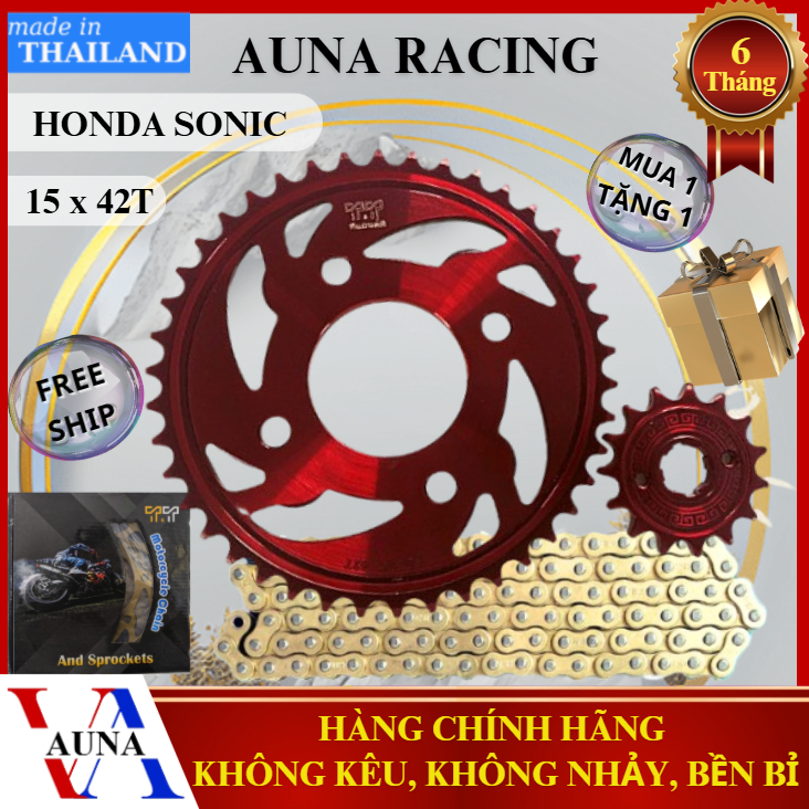 Honda Sonic / Winner / Winner X 15T-42T ชุดสเตอร์สีแดง - เหล็กหล่อกลั่นทนทาน C45