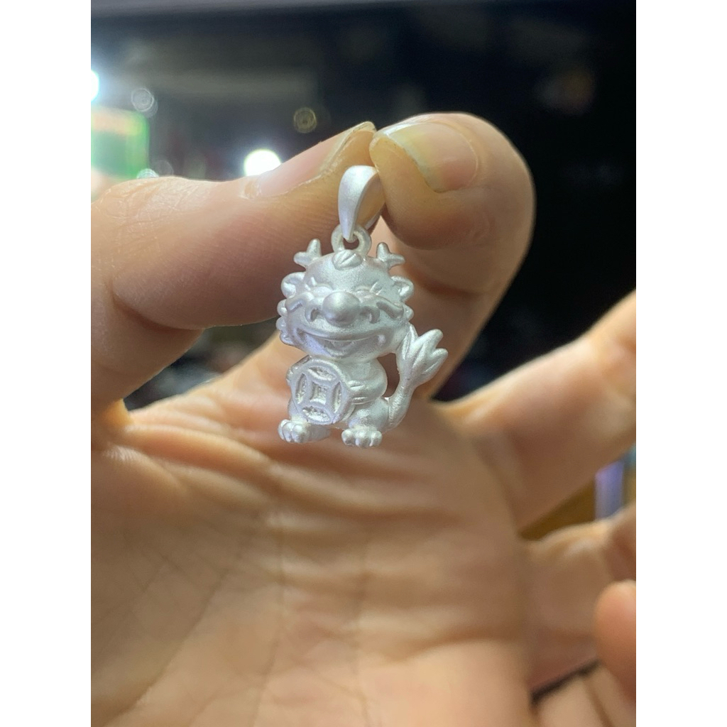 จี้สัตว์ราศีรูปมังกร 5F 4D 999 เงิน NGOC MA
